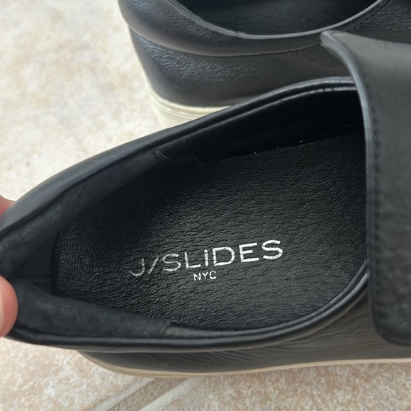 J/Slides NYC Women's White & Black Leather Platform Loafers Slip-On Shoes 7 - Picture 5 of 8